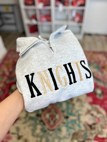 Mascot Embroidered Quarter Zip Sweatshirt